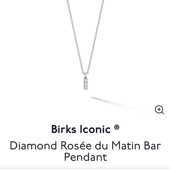Maison Birks Diamond Rosée du Martin Bar Pendant with gold necklace - Picture 1 of 10